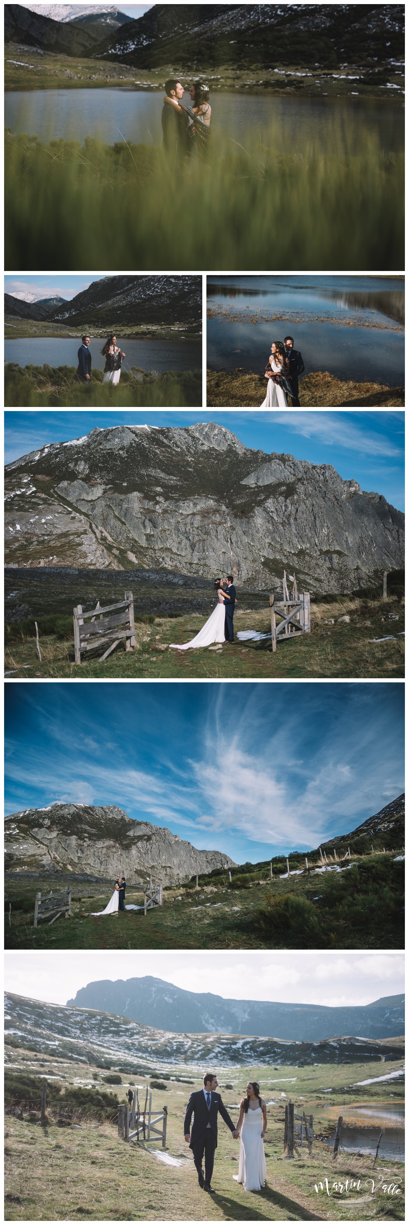 Postboda en invierno en el lago