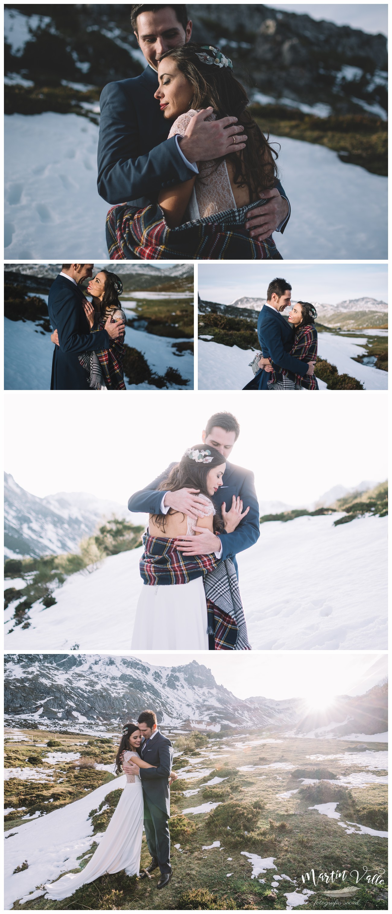 Postboda en invierno en el lago